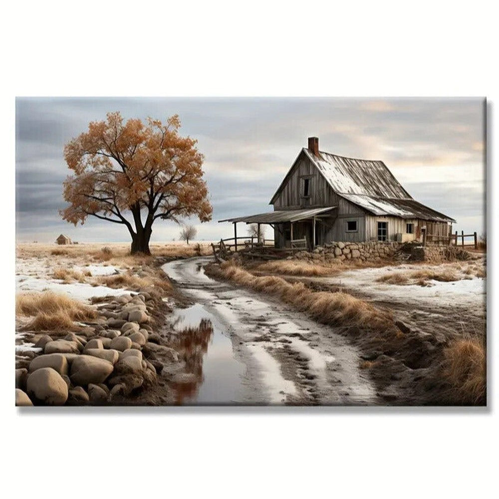 Scenic Rustic Farmhouse Canvas Print Framed 16" x 24" Wall Art Home & Garden:Home Décor:Posters & Prints Style Your Walls